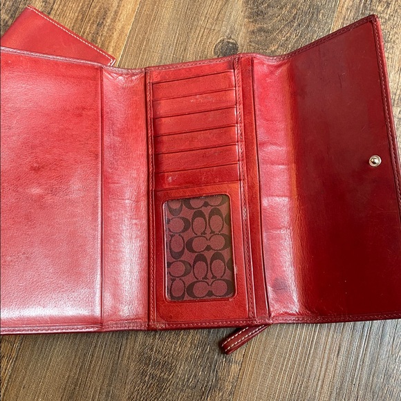 Coach Burgundy Leather Clutch - Picture 8 of 15